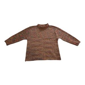 Linea Maglia Verigated Multicoloured Mock Neck Sweater - Size 1X